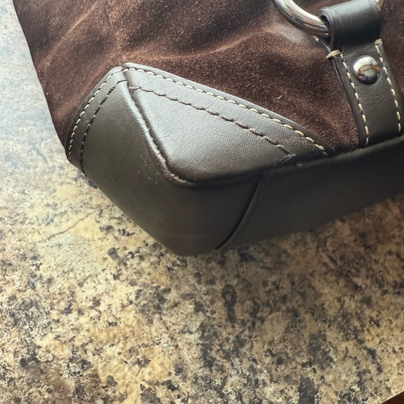 Coach - No. F12834 - Brown Leather & Suede Tote Bag - Picture 12 of 15